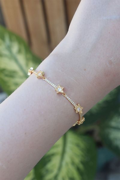 Skygo Vip Series Brass Zircon Stone Gold Color Halley Model Bracelet - Tj-Bb6081