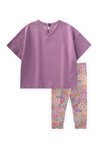 Cigit Set tricou cu jambiere imprimate 1-8 ani violet