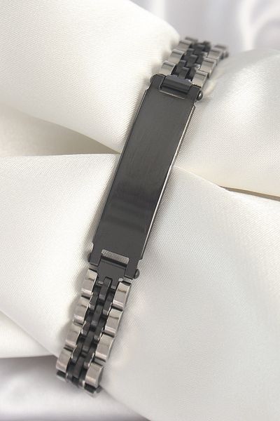 Skygo 316L Steel Silver Black Color Chain Imprint Model Men's Bracelet - Tj-Eb3723