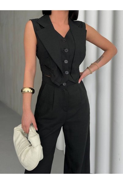 Nisa Luxury Boutique Women's Front Buttoned Vest Suit