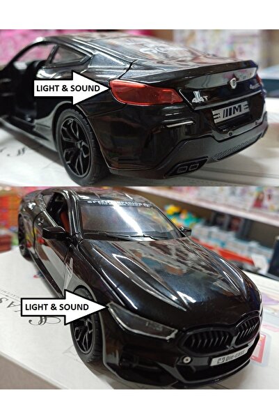 OYUNCAKSAHİLİ Bmw M8 Diecast Metal 1.24 Ölçek Model Koleksiyon Araba Far Stop Yanar Kapı Bagaj Kaput Açılır
