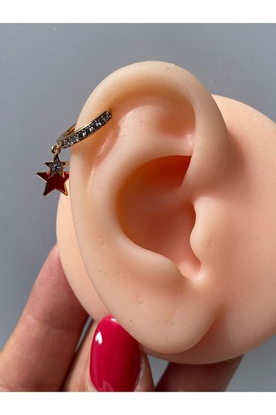 kurukafagift Steel Single Star Piercing Dangle Helix Cartilage Lobe