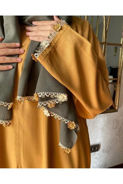 Nimet Abla Butik Hand Embroidered Prayer Robe Suit