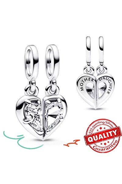 Lovecharms Gümüş Anne ve Kız Ayrılabilir Sallantılı Charm