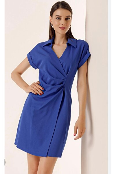 MODA Η κομψότητα του καλοκαιριού, φόρεμα με διπλό μανίκι, γιακά και κλειστό σ...