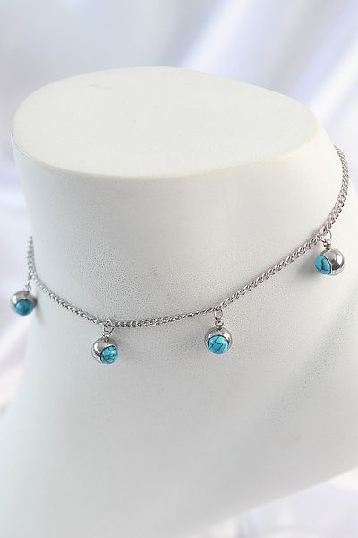 Skygo 316L Steel Gold Color Minimal Butterfly Model Pearled 2-Piece Design Anklet - Tj-Hh1632