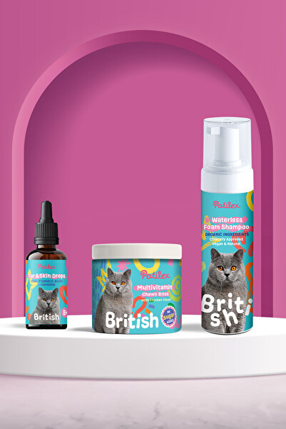 Patilex British Kediler için Tüy Sağlığı Vitamini Damlası, Shorthair Longhair, Döküm Önleyici, B Plus Maması