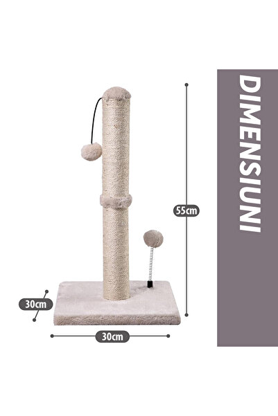 Fish & Paws Playset ®, for cats, claw sharpening post, 55cm, cream