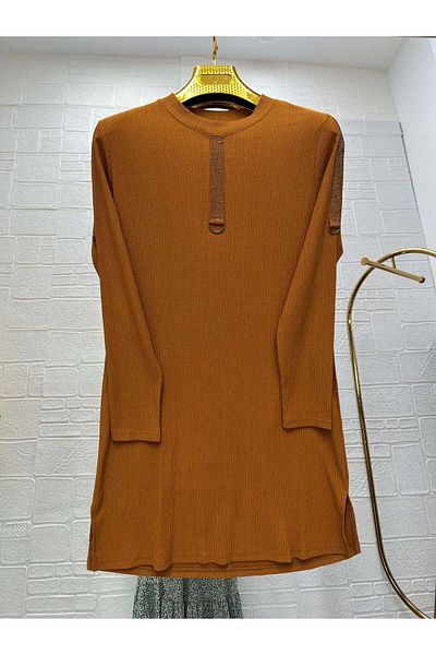 Zeynep Butik Bürümcük Fabric Stone Detailed Tunic 1842