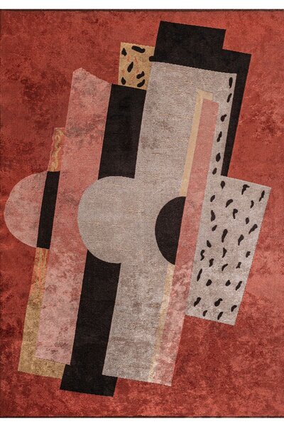 BM Home PARADOX AÇIK KREM - GOLD - KOYU KİREMİT - SİYAH 200X300 CM HALI