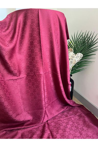 VaVscarfs Vs Pattern Cotton Jacquard Shawl Cherry