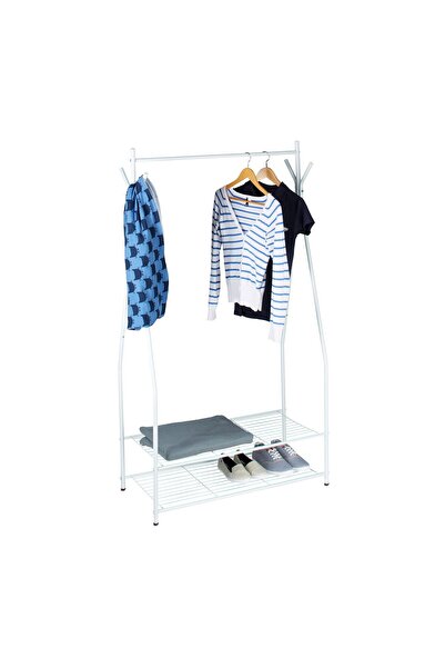 Relaxdays Suport de haine cu 2 rafturi pentru pantofi și 4 umerașe, Relaxdays...