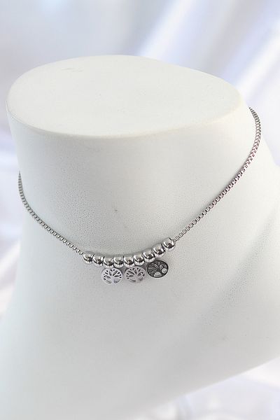 Skygo 316L Steel Silver Color Minimal Heart Model Colorful Zircon Stone Anklet - Tj-Hh1631