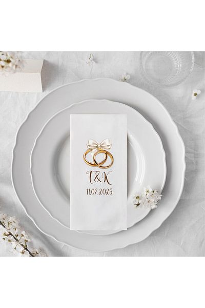 HANOVA CREATİVE Printed Promise Wedding Engagement Birthday Special Day Napkin Presentation Napkin 20 Pieces