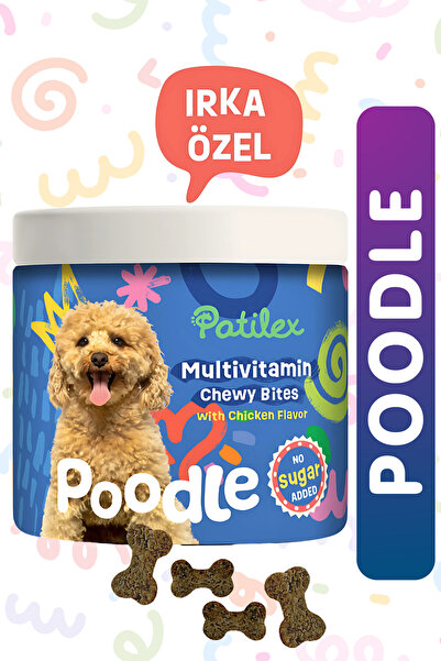 Patilex Poodle Köpekler için Multivitamin Ödül Maması, Toy Yavru Yetişkin Dostlara Uygun Ödülü Vitaminleri
