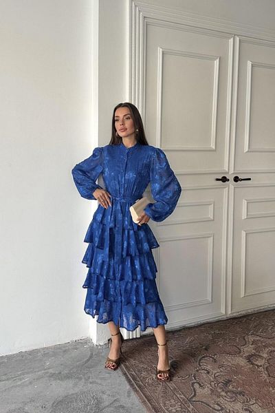 Modayakamoz Rochie Saks cu dungi în dungi