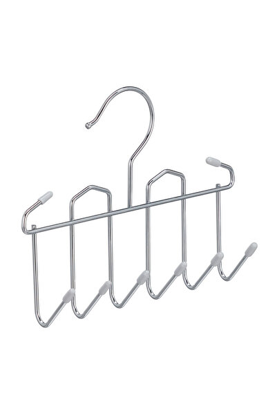 Relaxdays Hanger with 8 hooks for belts, ties and scarves, Relaxdays, silver,...