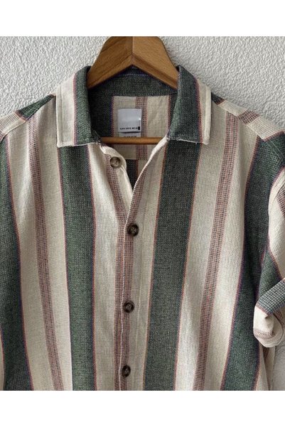 Hazhers Men's Shirt Collar Oversize Short Sleeve Summer Shirt