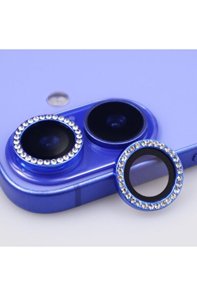 EDELFU iPhone 16 ve 16 PLUS için Taşlı Kamera Koruyucu Metal Dayanıklı Koruma...