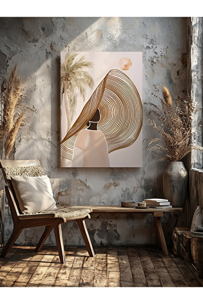 Woman With Bohemian Hat Home Office Kitchen Living Room Wall Decoration Canvas Painting