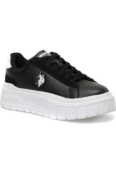U.S. Polo Assn. U.S.Polo Assn Mezzo 3Pr Black Wedge Sole Comfort Casual Daily Sports Shoes