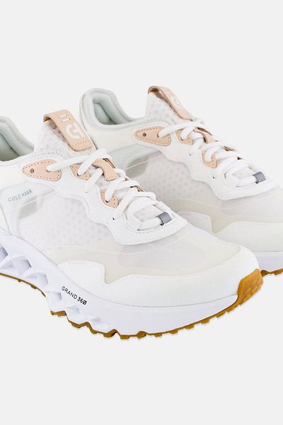 Cole Haan Men Medium 5 Zerogrand Lace Up Running Shoes, Off White
