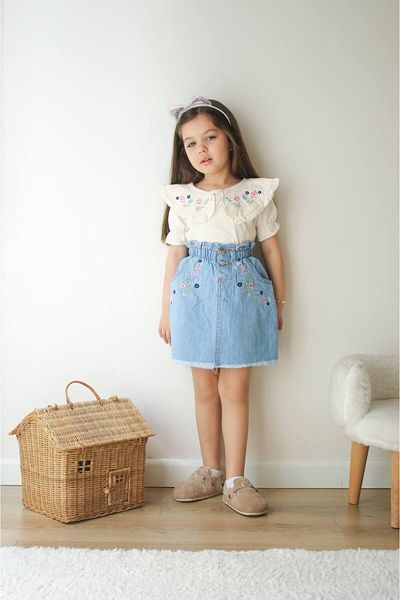 maykids Denim Skirt Set