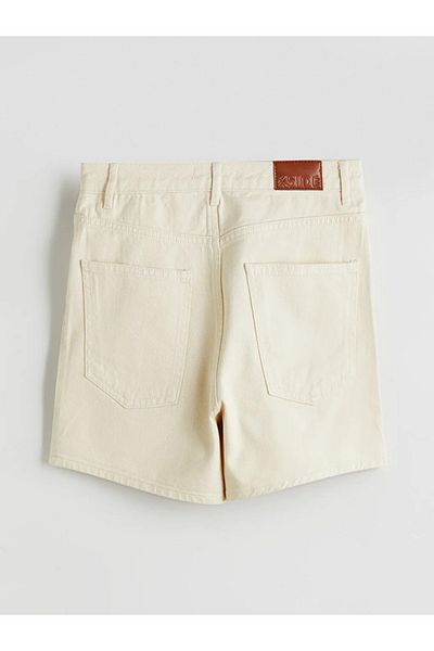 LC Waikiki Xside Beige Mom Fit Women's Jean Shorts