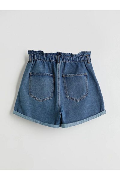 LC Waikiki LCW Jeans Indigo Pantaloni scurți de damă cu talie elastică