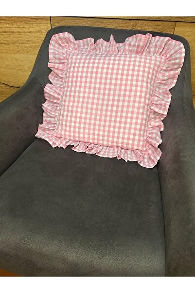 Angels' Collection غطاء وسادة مكشكش من القماش القطني العتيق مفرد