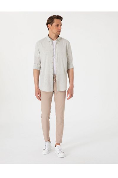 Pierre Cardin Linen Blended Regular Fit Men's Shirt