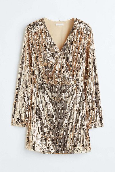 H&M Sequined wrap dress