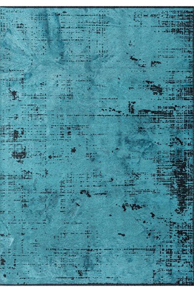 BM Home SPACE TURKUAZ - MAT SİYAH 100X200 CM HALI