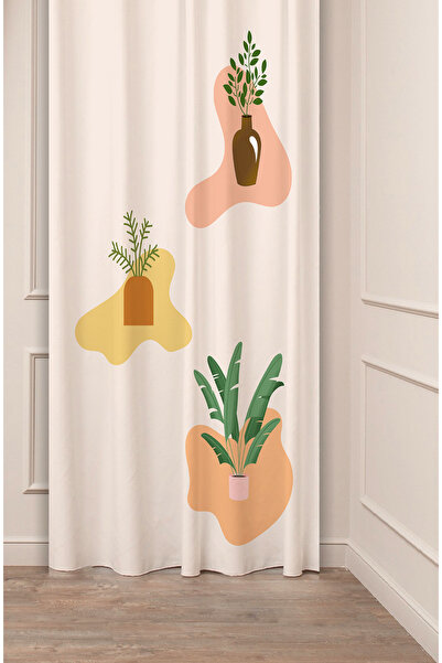 GREENDECOR مزهرية بوهيمية بنمط أوراق الزهور بتصميم خاص مطبوعة رقميًا (جناح وا...