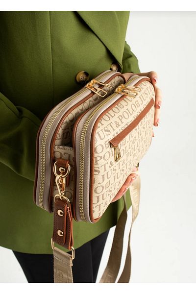 çkn sedat çakan çanta & fular & aksesuar Women's Shoulder Crossbody Bag with 3 Compartments Writing Data (26X16Cm)