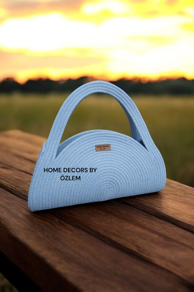 home decors by özlem Hasır Omuz Çantası Kol Çantası Midi Çanta Günlük Çanta El Çantası Handmade Yükseklik 15 Cm