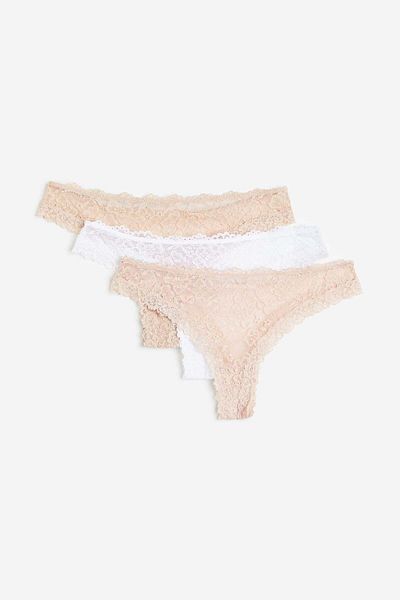 H&M 3-pack lace Brazilian briefs