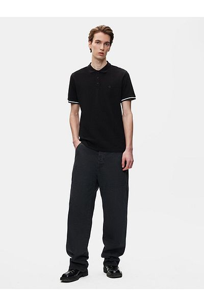 Ltb Κοντομάνικο μπλουζάκι Polo Neck Basic Regular μαύρο