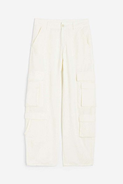 H&M Linen-blend cargo trousers