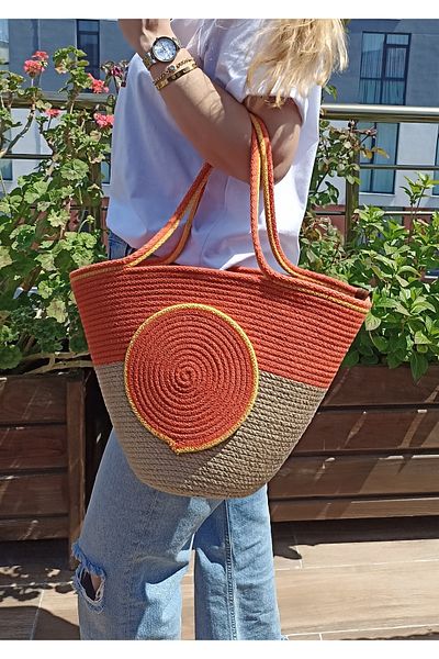 Pınar Gündoğdu Collection Straw Bag Straw Beach Bag Handmade Design Straw Bag