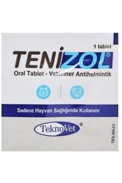 TEKNOVET قرص تينيزول للحيوانات الأليفة عن طريق الفم (للكلاب والقطط) للتخلص من الديدان والطفيليات الداخلية وطارد للديدان (5 أقراص)