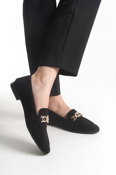 MARSEDO Andra Women's Buckled Round Toe Daily Ballerinas Black