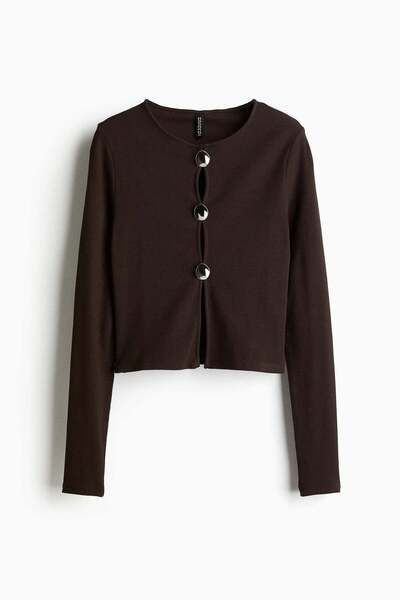 H&M Button-detail ribbed top