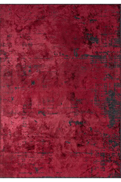 BM Home Space Kırmızı - Mat Siyah 100x200 Cm Halı