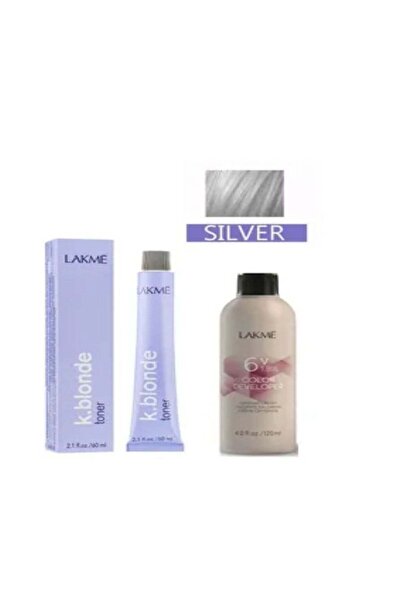 Lakme كي. بلوند تونر فضي 60مل مع اوكسجين 6v ديفلوبر 120مل