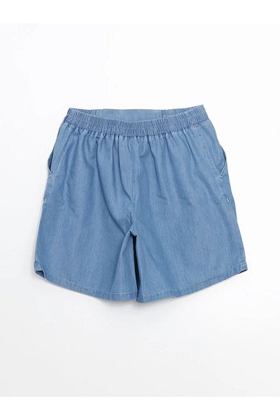 LC Waikiki LCWAIKIKI Pantaloni scurți de jeans pentru femei, bej, cu talie elastică