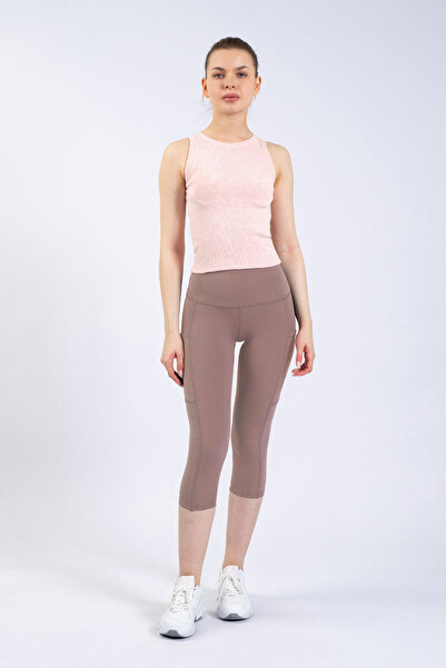 The Step Sports Snc Kadın Vizon Cepli Yüksek Bel Toparlayıcı, Kapri Yoga Tayt 19"