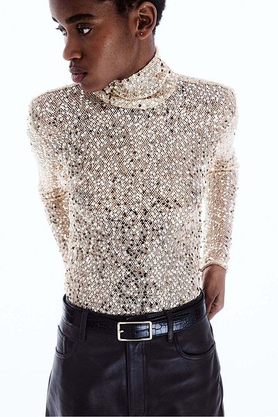 H&M Sequined turtleneck top