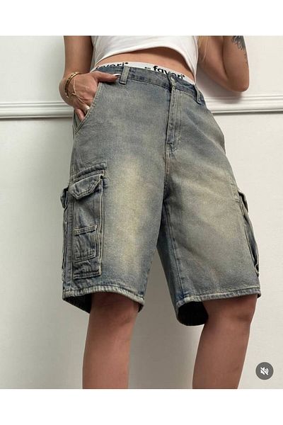 DENİKK TREND TINT ΑΝΤΙΚΕΙΜΕΝΟ BAGGY JEAN DENIM ΒΕΡΜΟΥΔΑ ΣΟΡΤΣ ΡΟΛΟΥ
