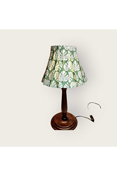 PERİ COLLECTİON Wintage Wood Ahşap Abajur-Kahve